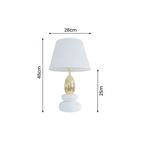 BALANCE modern asztali lámpa 45 cm – fehér / arany