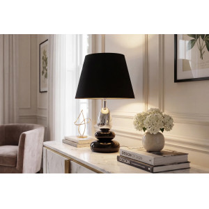 BALANCE modern asztali lámpa 45 cm – fekete / ezüst