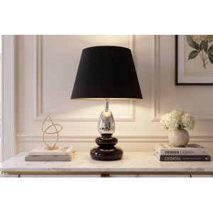 BALANCE modern asztali lámpa 45 cm – fekete / ezüst