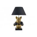 BARK modern bulldog asztali lámpa 56 cm – fekete / arany