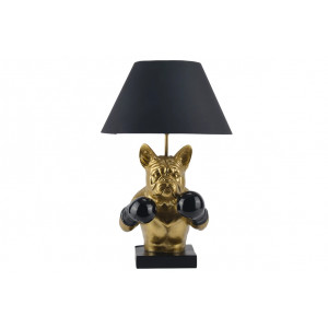 BARK modern bulldog asztali lámpa 56 cm – fekete / arany