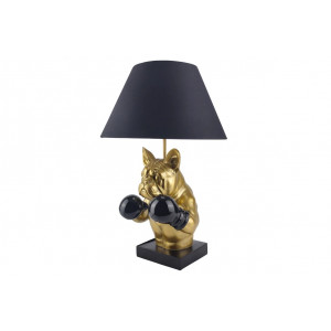 BARK modern bulldog asztali lámpa 56 cm – fekete / arany