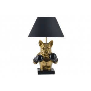 BARK modern bulldog asztali lámpa 56 cm – fekete / arany INVICTA