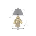 KONG modern majom figurás asztali lámpa 55 cm – arany / fekete