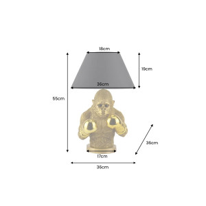 KONG modern majom figurás asztali lámpa 55 cm – arany / fekete