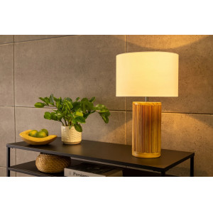 WILLOW modern fa asztali lámpa 48 cm – natúr / fehér