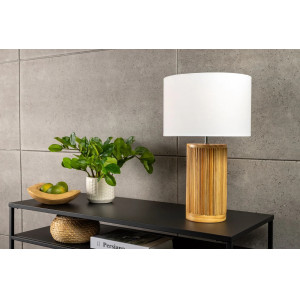 WILLOW modern fa asztali lámpa 48 cm – natúr / fehér