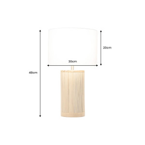 WILLOW modern fa asztali lámpa 48 cm – natúr / fehér