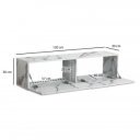 FLOAT modern fali TV-szekrény – 120 cm, fehér márvány dekor