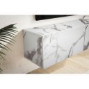 FLOAT modern fali TV-szekrény – 120 cm, fehér márvány dekor