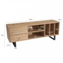OAKLINE modern TV-szekrény 150 cm – tölgy / fekete