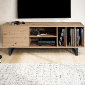 OAKLINE modern TV-szekrény 150 cm – tölgy / fekete