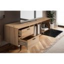 MARVEO modern TV-szekrény 150 cm – tölgy / fekete márvány