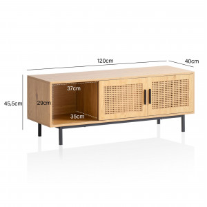 CANEWOOD modern TV-szekrény 120 cm – tölgy