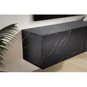FLOAT modern fali TV-szekrény - 120 cm – fekete márvány dekor