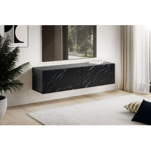 FLOAT modern fali TV-szekrény - 120 cm – fekete márvány dekor