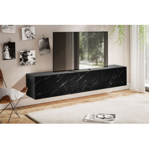 FLOAT modern fali TV-szekrény 160 cm – fekete márvány dekor