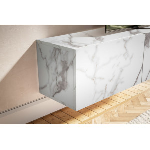 FLOAT modern fali TV-szekrény 160 cm – fehér márvány dekor