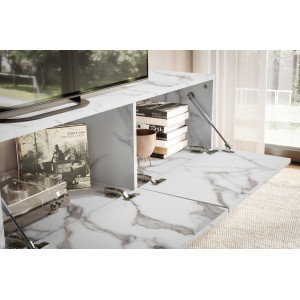 FLOAT modern fali TV-szekrény 160 cm – fehér márvány dekor