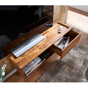 LEVIO modern tömör rózsafa fali TV-szekrény - 108 cm