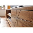 LINEO modern TV-szekrény 160 cm – tölgy / fekete