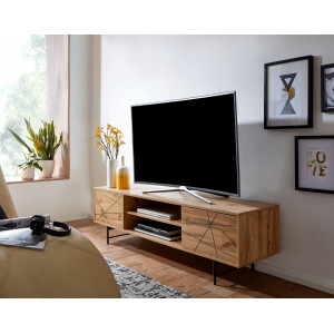 LINEO modern TV-szekrény 160 cm – tölgy / fekete