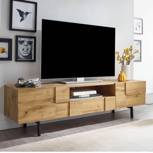 TILEO modern TV-szekrény 160 cm – tölgy / fekete