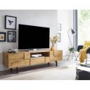 TILEO modern TV-szekrény 160 cm – tölgy / fekete
