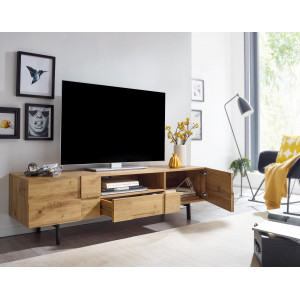 TILEO modern TV-szekrény 160 cm – tölgy / fekete