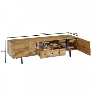 TILEO modern TV-szekrény 160 cm – tölgy / fekete