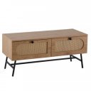 CANE modern TV-szekrény rattan hatású fronttal - 110cm - tölgy