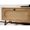 CANE modern TV-szekrény rattan hatású fronttal - 110cm - tölgy