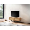 CANE modern TV-szekrény rattan hatású fronttal - 110cm - tölgy