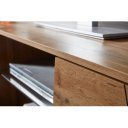 LINEA modern TV-szekrény üvegpolccal - 160cm - tölgy/fekete