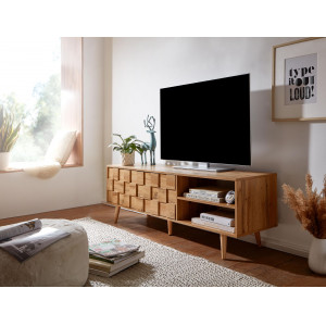 TESSERA modern TV-szekrény mintázott frontokkal - 160cm - tölgy