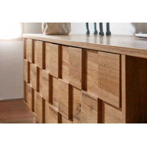 TESSERA modern TV-szekrény mintázott frontokkal - 160cm - tölgy