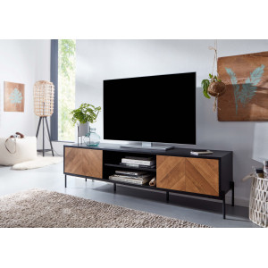 VARENO modern TV-szekrény - 163cm - tölgy/fekete