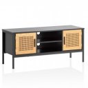 VIENNA modern TV-szekrény rattan hatású fronttal - 110cm - tölgy