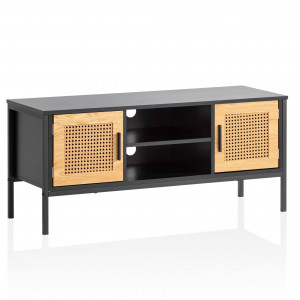 VIENNA modern TV-szekrény rattan hatású fronttal - 110cm - tölgy