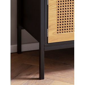 VIENNA modern TV-szekrény rattan hatású fronttal - 110cm - tölgy