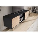 VELINO modern TV-szekrény - 150cm - tölgy/fekete
