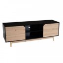 VELINO modern TV-szekrény - 150cm - tölgy/fekete