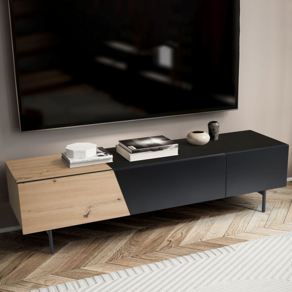 VARIO modern TV-szekrény - 150cm - tölgy/fekete