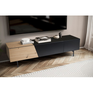 VARIO modern TV-szekrény - 150cm - tölgy/fekete