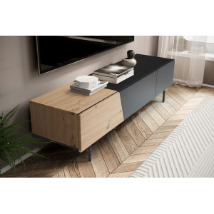 VARIO modern TV-szekrény - 150cm - tölgy/fekete