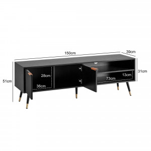 MIRENO modern TV-szekrény - 150cm -  fekete