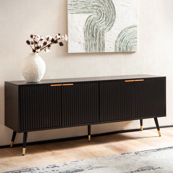MIRENO - II modern TV-szekrény - 150cm - fekete