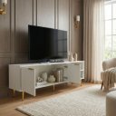 LUMERO modern TV-szekrény - 150cm - fehér/arany