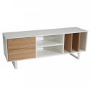 LIVARO modern TV-szekrény - 150cm - fehér/tölgy
