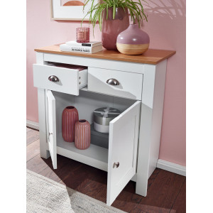 NIVO modern komód 79 cm – fehér / tölgy